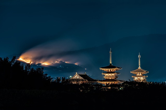 temple at night